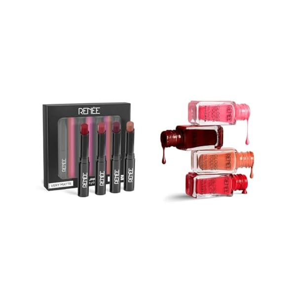 

RENEE Very Matte - набір з 4 матових помад і глянсової фарби для нігтів з 4 комбінованих