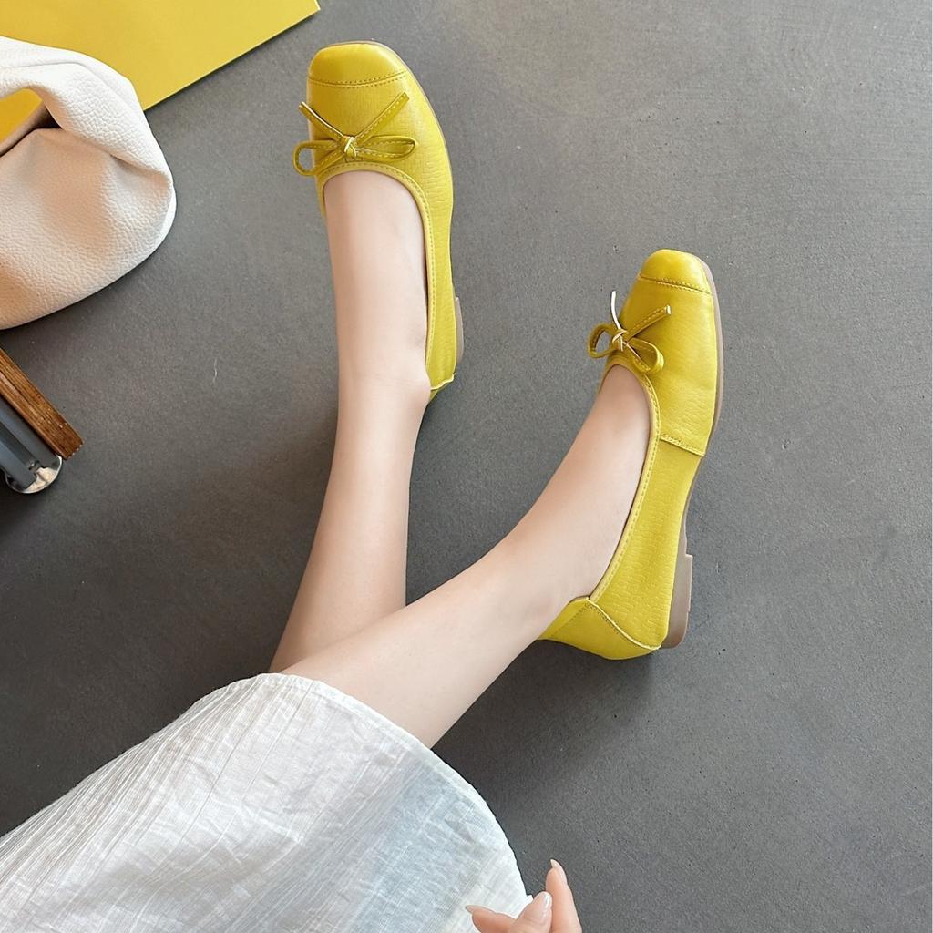 Retro ballet flat bottom shallow mouth single shoes women's new suede gentle soft sole Doudou shoes one pedal ladyshoes