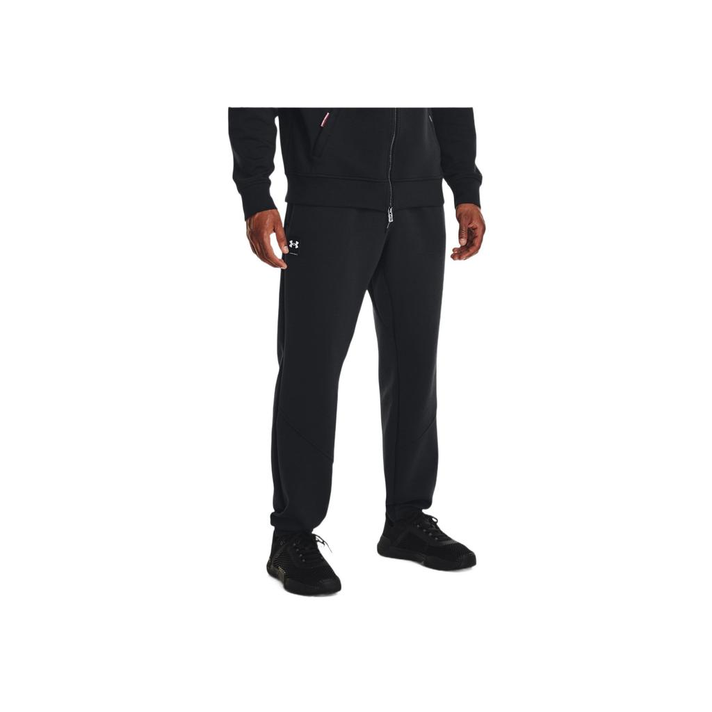 Under Armour Solid Color Logo Jogger Knit Slim Fit Casual Pants Men Bottoms Black 1373803-001
