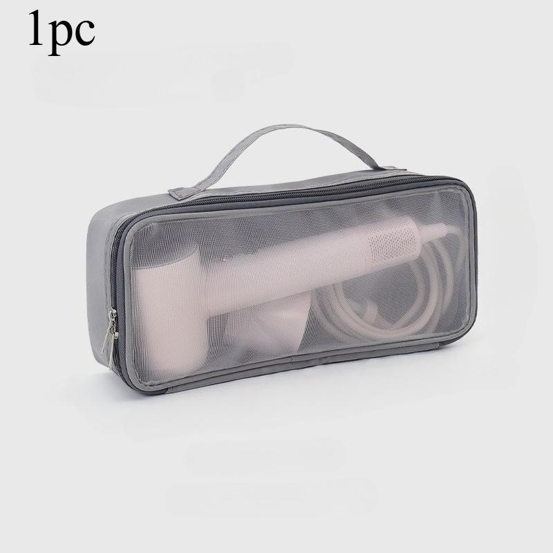 

1pc Travel Organizer Hair Dryer Carrying Case Dustproof Protective Cover Hair Curler Storage Bag Portable Zipper Closure Bag 1pc сірий