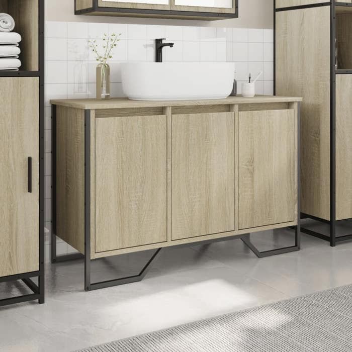 VidaXL Armoire lavabo de salle de bain chêne sonoma 91x35x60 cm, placard lavabo de salle de bain, meubles de salle de bain, 848660
