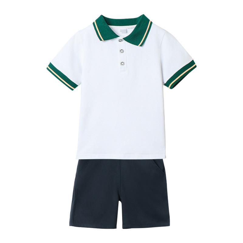 Stylish British Inspired Summer Outfit For Kids Two Piece Set Comfortable Cotton Fabric