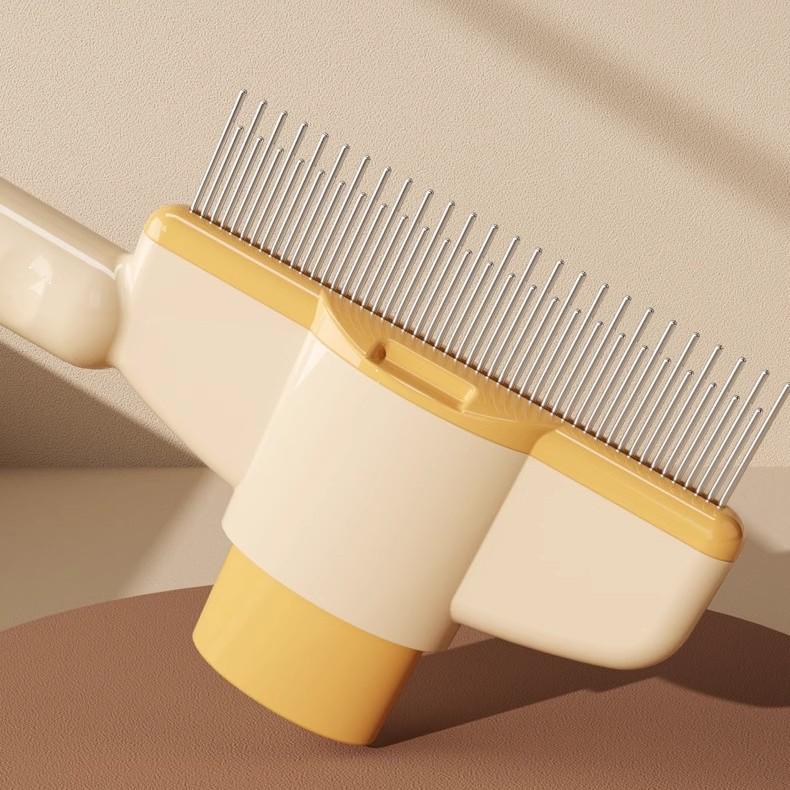 Self-Cleaning Pet Comb: Fine-Tooth Flea & Hair Remover for Cats and Dogs