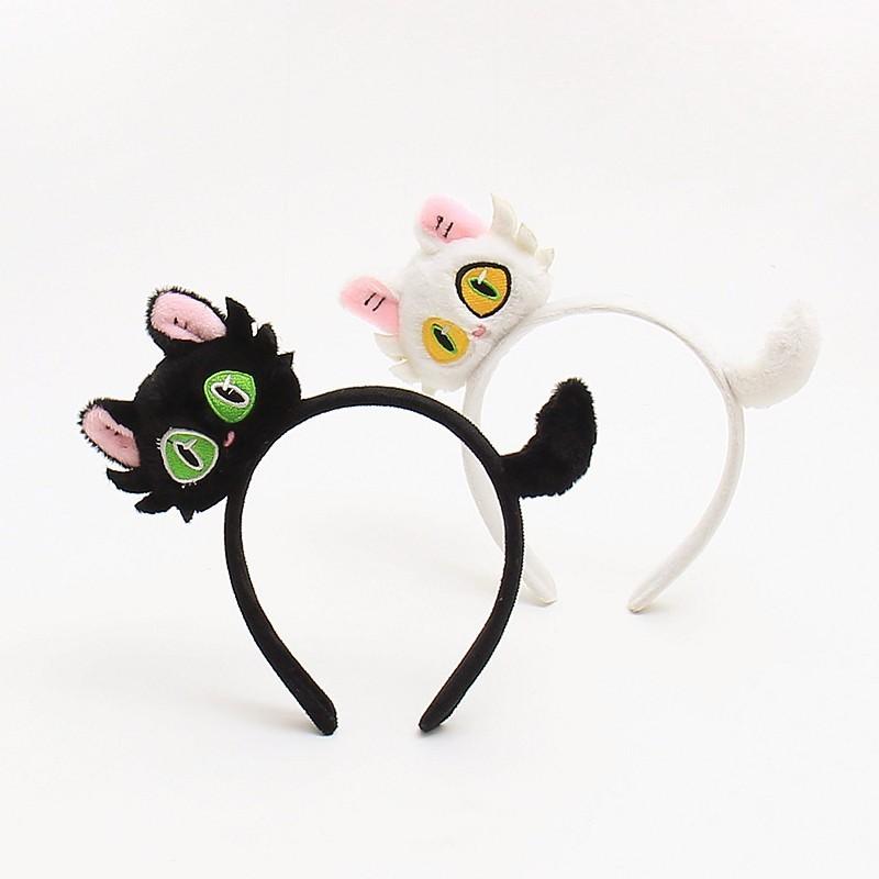 Lovely Cat Stuffed Animal Hair Hoop Super Cute Face Cleansing Headband Cartoon Pet Funny Dress-up Live Props Headwear Hair Decoration