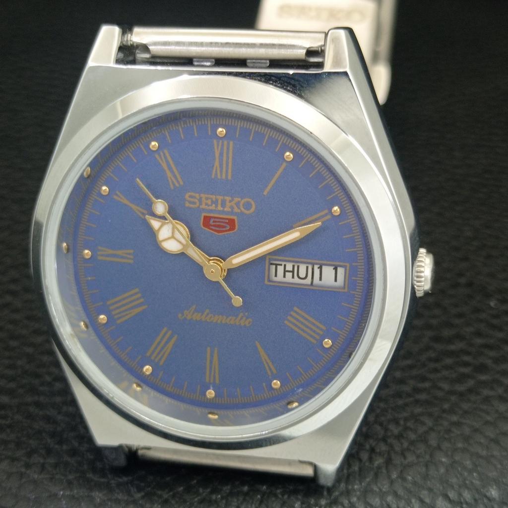 VINTAGE REFURBISHED SEIKO 5 AUTOMATIC JAPAN MENS ROMAN FIGURE WATCH a442636-1