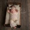 1 Set Newborn Photography Clothing Baby Photo Outfit Baby Lace Bell Bottom Onesie with Headband Country Cartoon Off White