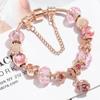Pan's Blue Crystal Dream Catcher Rose Gold Ladies Bracelet