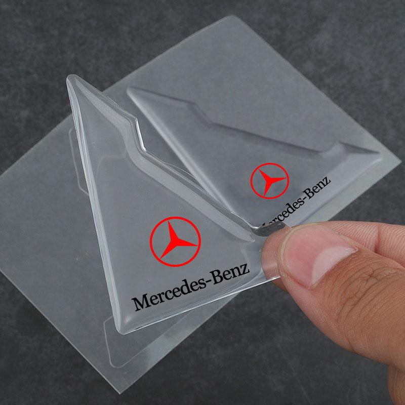 2Pcs Car Door Corner Cover Anti-Scratch Protection 3D Sticker For Mercedes Benz AMG W212 W205 W246 W177 W176 W213 GLC GLE GLS ML Welcome Laser Lamp