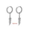 Korean Punk Black Titanium Steel Tassel Chain Cross Ear Clip Earrings