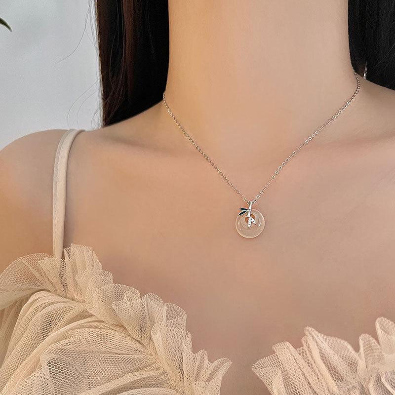 New White Jade Marrow Bamboo Pendant Female Cold Wind Bamboo Necklace Female
