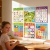 Bildungsbuchstaben Zahlen Farben Formen Poster Bunte Obst Gemüse Tier Lernposter Diagramme für Vorschulkinder