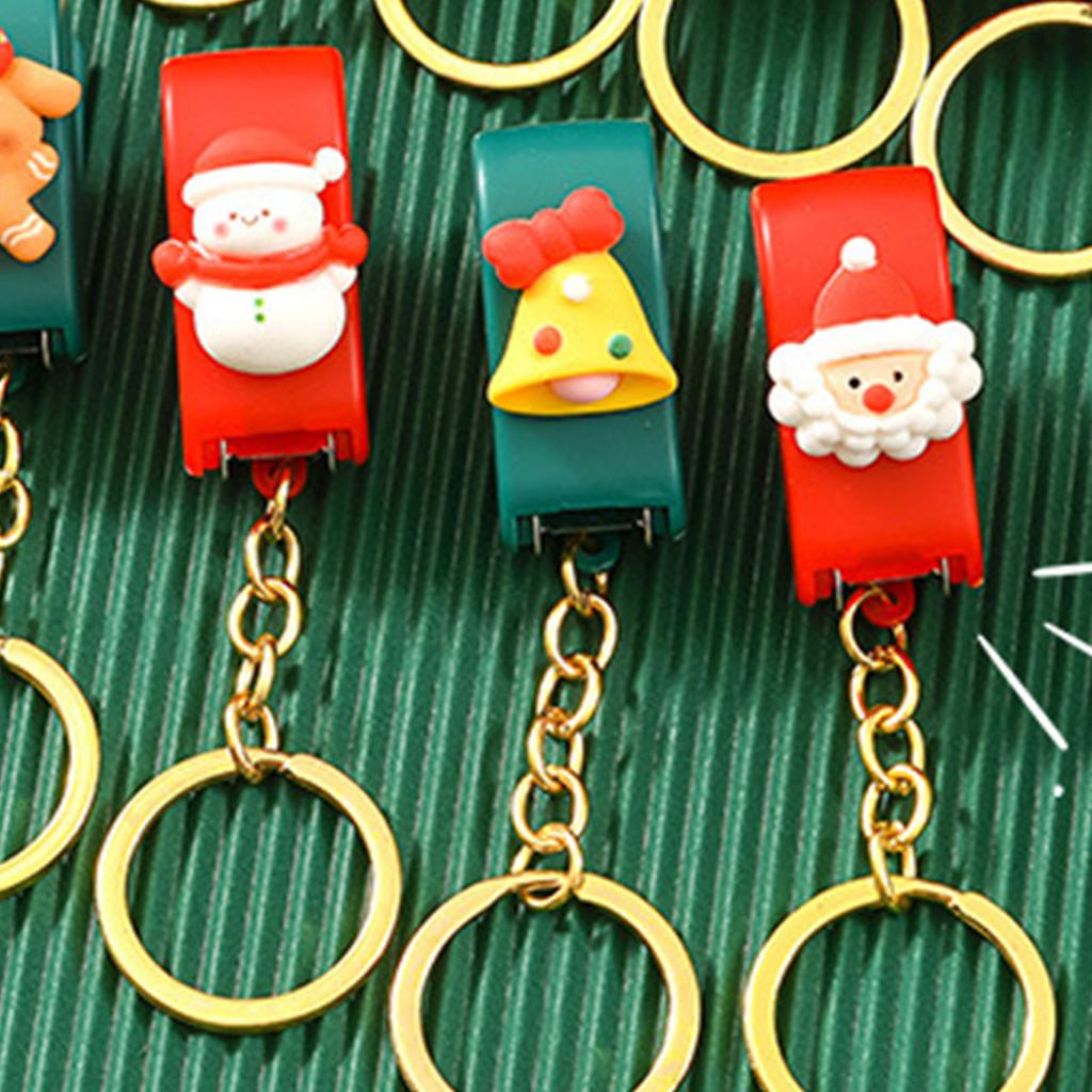 Stapler Multipurpose Cute Cartoon 10 Sheets Capacity Small Manual Table Stapler with Keychain for Christmas Present School