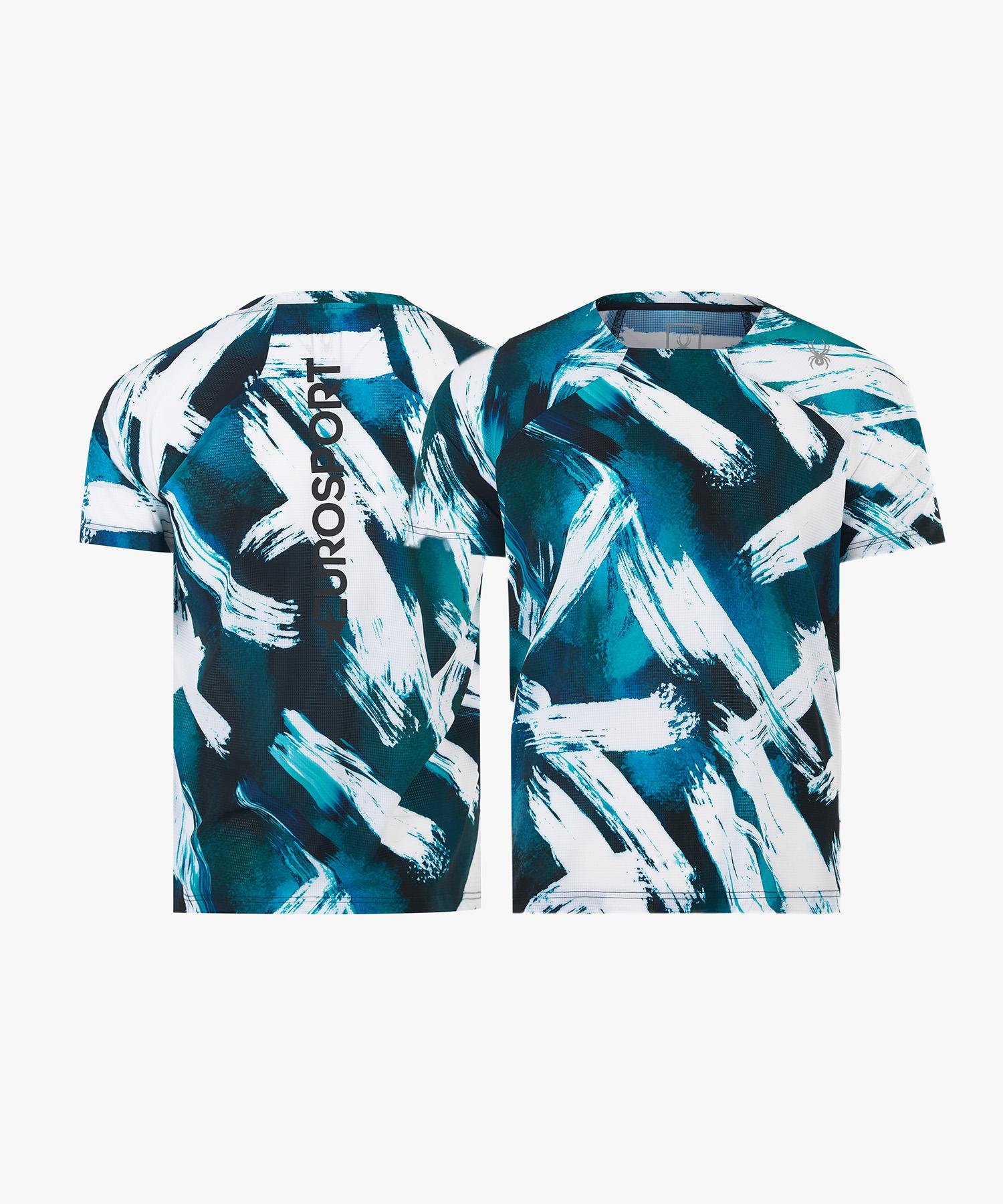 Spyder Men S Running Air Dot Short Sleeve T-Shirt Spjmcnrs231Mtuq Blue/095