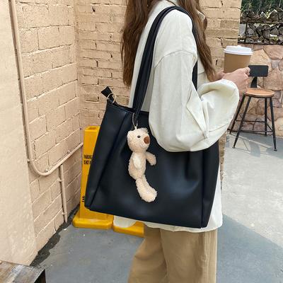 Casual PU Leather Tote Shoulder Bags New In Large-capacity Women's Crossbody Bags Simple Female Handheld Handbags Black Beige