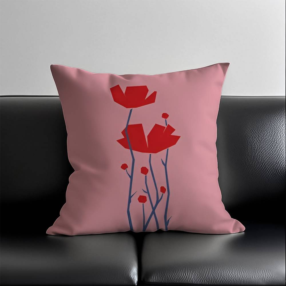 

Colorful Flower Llustration Print Pillow Case Pattern Printing Pillowcase Living Room Sofa Cushion Cover Bedroom Room Decor 40cmx40cm