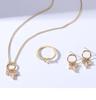 Kenjie Women's Zircon Necklace Set – Korean Style, Copper-Plated, Gold-Inlaid, Elegant High-End Design
