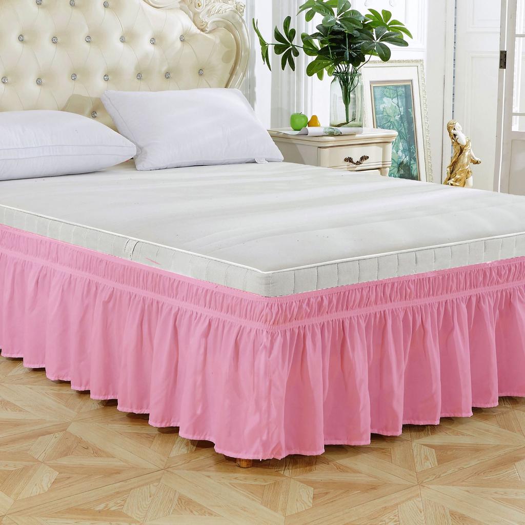 Elastic Bed Skirt Solid Color Ruffled Bed Skirt Elastic Bed Skirt Multiple Colors Multiple Sizes
