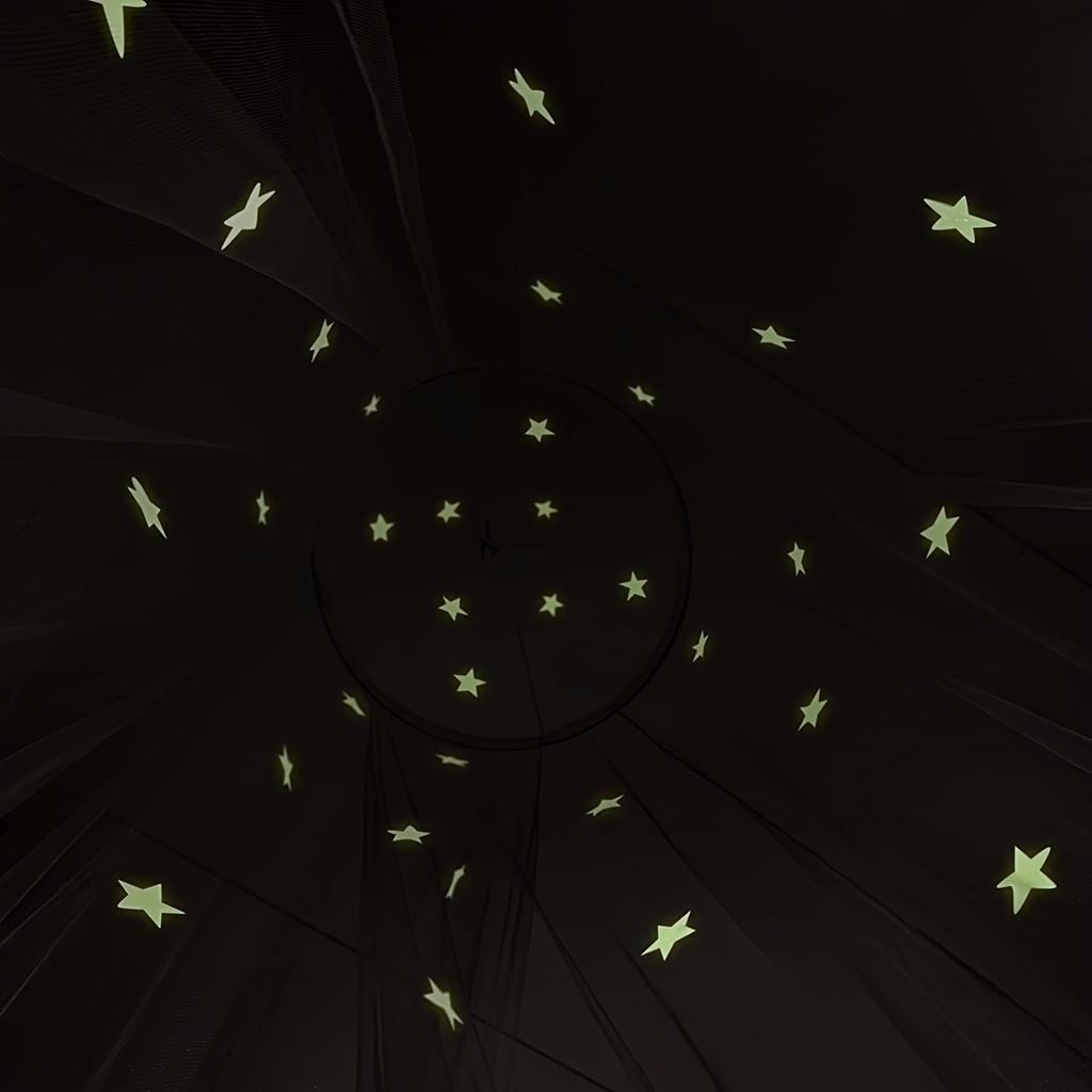 Dosel de Cama de Estrella que Brilla en la Oscuridad Mosquitero para Cama Doble Tienda Cúpula de Princesa Decoración de Habitación de Niñas Mosquitero Colgante de Techo