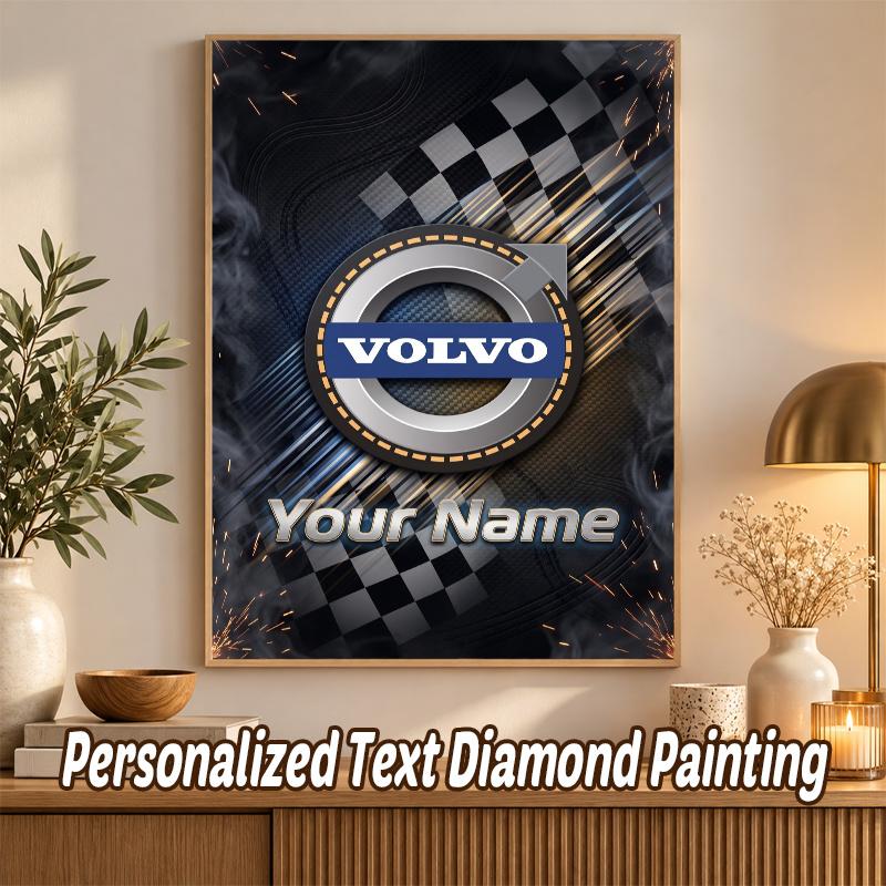Volvo Trucks Custom Name Text 5D Diamond Painting Kit DIY Full Drill Diamond Art Decoration
