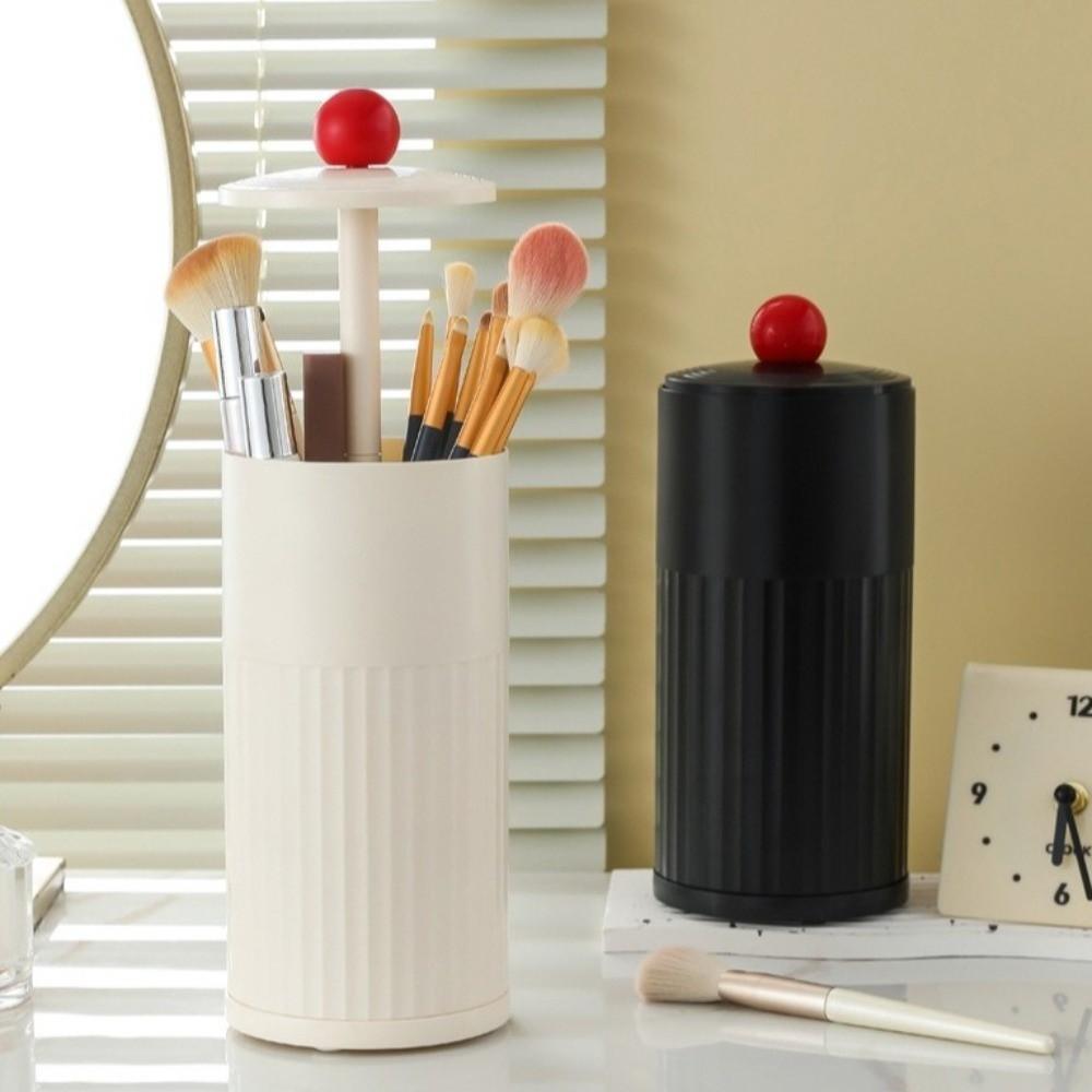 Plastic Makeup Brush Storage Box Automatic Lifting Cosmetic Storage Box Container  Dressing Table
