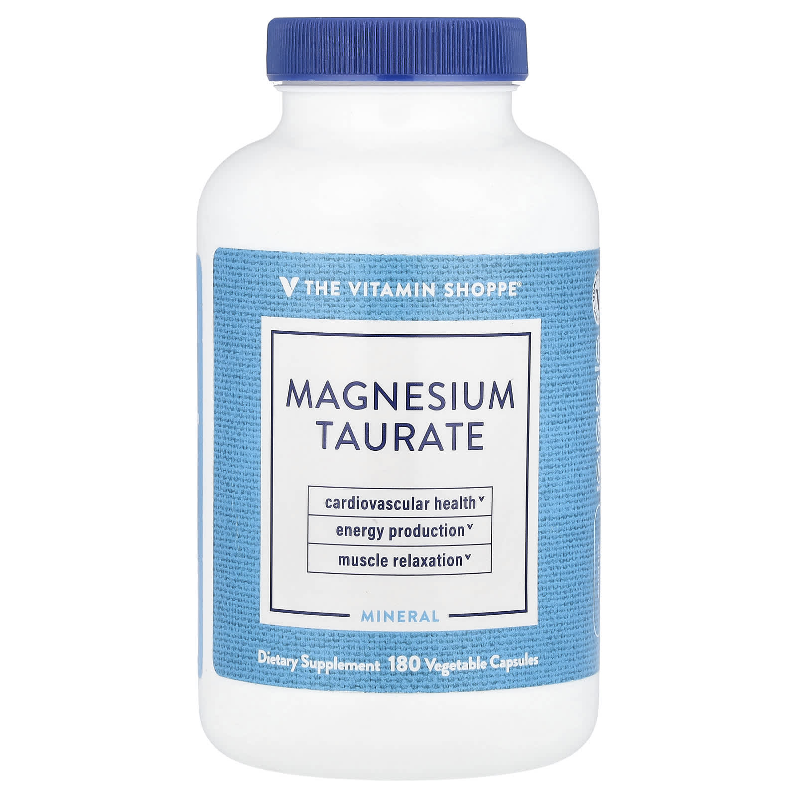 

The Vitamin Shoppe, таурат магнію, 180 овочевих капсул