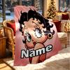 Custom Name Personalized Betty Boop Print Blanket, Home Decor, Bedroom, Sofa, Camping, Couch, Gifts for Birthday Christmas