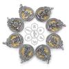 Thai Silver Eight Guardian God Pendant Necklace with Buddha and Six-Character Mantra for Men and Women