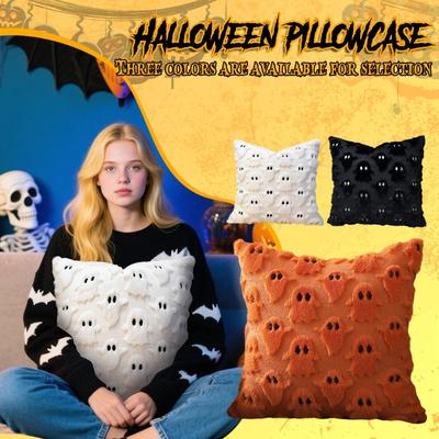 Housses de coussin d'Halloween 18x18 pouces Housses de coussin décoratives Peluche douce Fausse laine Housse de coussin pour canapé pour chaise Sofa Chambre Pièce Décoration intérieure