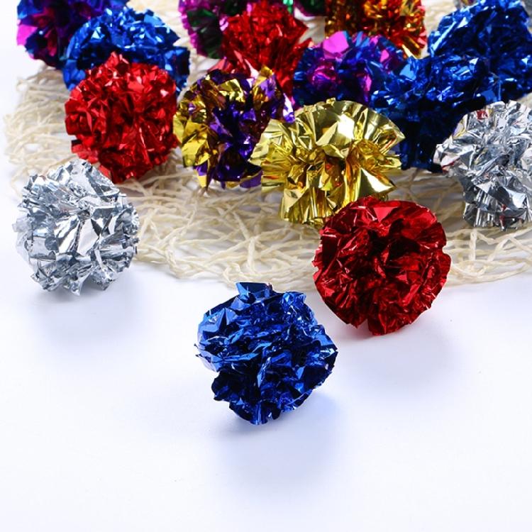 5 Pcs Cats Crinkle Paper Balls Safe Balls for Kitten Cats Interactive Cats Toy Crinkle Balls Colorful Toy