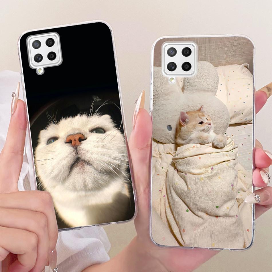 For Samsung Galaxy A22 4G A225F 5G A226B Cute Flower Butterfly Cat Painted Case For Samsung A22 Soft Silicone TPU Phone Cases