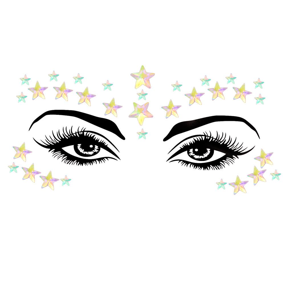 Crystal Tattoo Sticker Glitter Eyeliner Eyebrow Makeup Face Eyes Diamond Temporary Tattoo Rock Rhinestone 3D Eyeliner Stickers