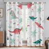 Cute Cartoon Animal Dinosaur Print Curtains 100% Polyester Bedroom Living Room Study Kids Room Decorative Curtains 2 Pieces