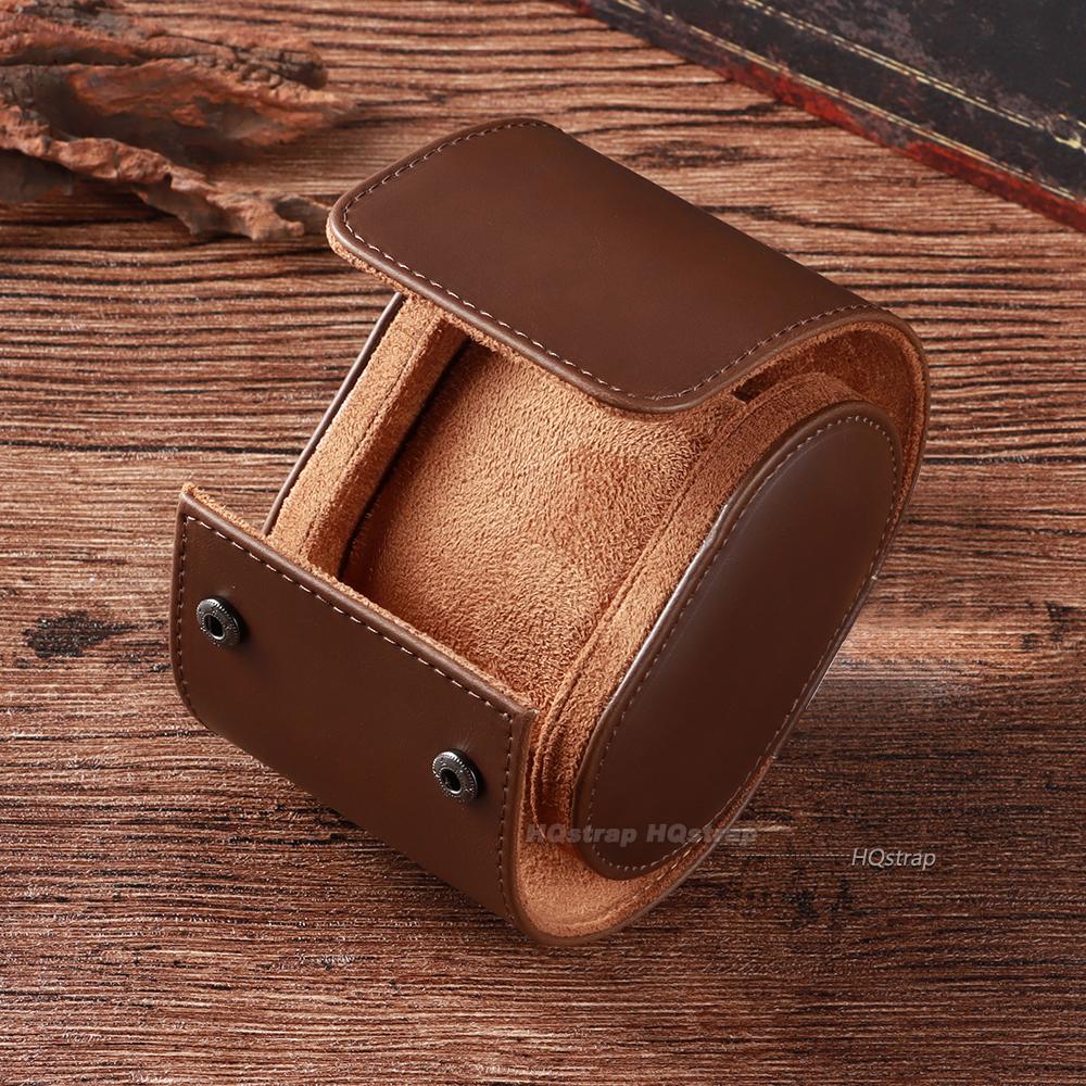

Portable Watch Storage Box Vintage PU Leather Watch Storage Organizer Watch Roll Travel Case Brown Black Display Organizer
