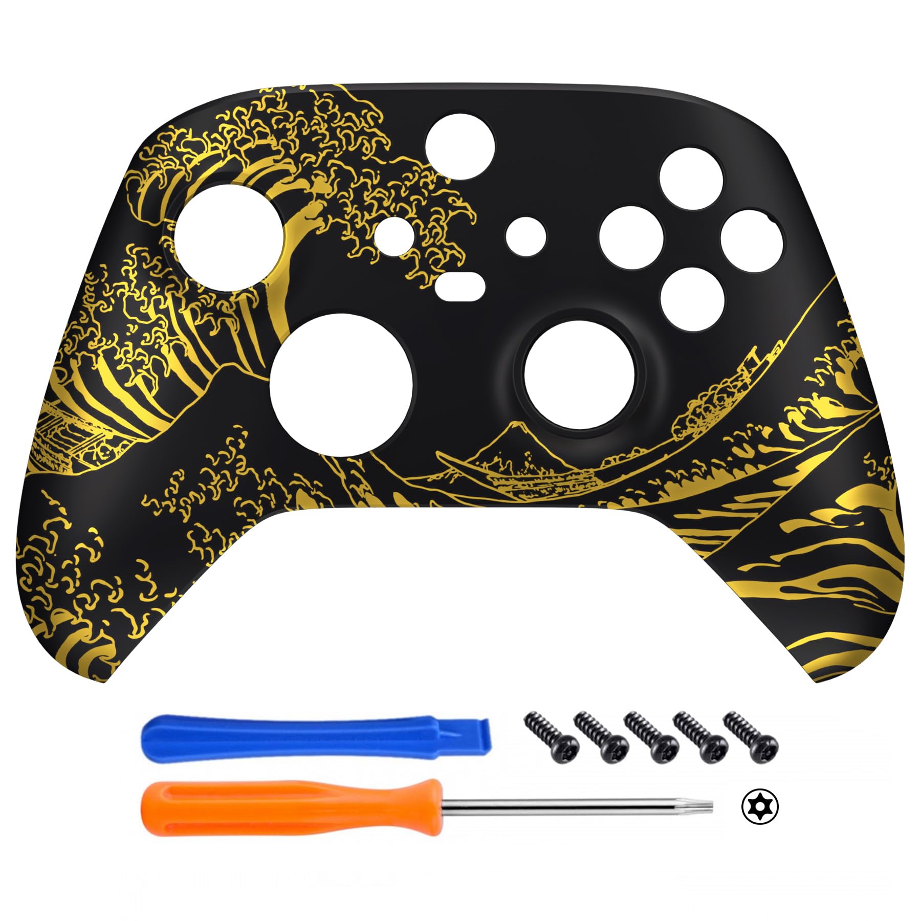 

custom front housing shell for Xbox Series featuring a patterned Xbox Core cover faceplate not Wave Pattern Black eXtremeRate s X/S, soft-touch