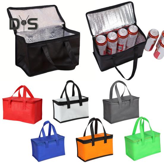 Portable Lunch Bag Wide Opening Lunch Tote Aluminum Foil Insulated Bag Outdoor Picnic Camping Hiking Food Drink Carrier