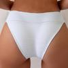 Women Swimsuit Bottom Ribbed Mid Rise Bikini Brief Moderate Coverage Stretch Swimwear Separate