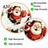 Decorative Window Film Christmas Santa Wall Stickers, 3D Claus Reindeer Break-Through Self-Adhesive Seasonal Decor Decal, Removable Stickers