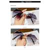 Internet Celebrity Street Shot New Polygonal Sunglasses Women's Big Face Thin Marine Sunglasses Rimless Trimmed Sunglasses
