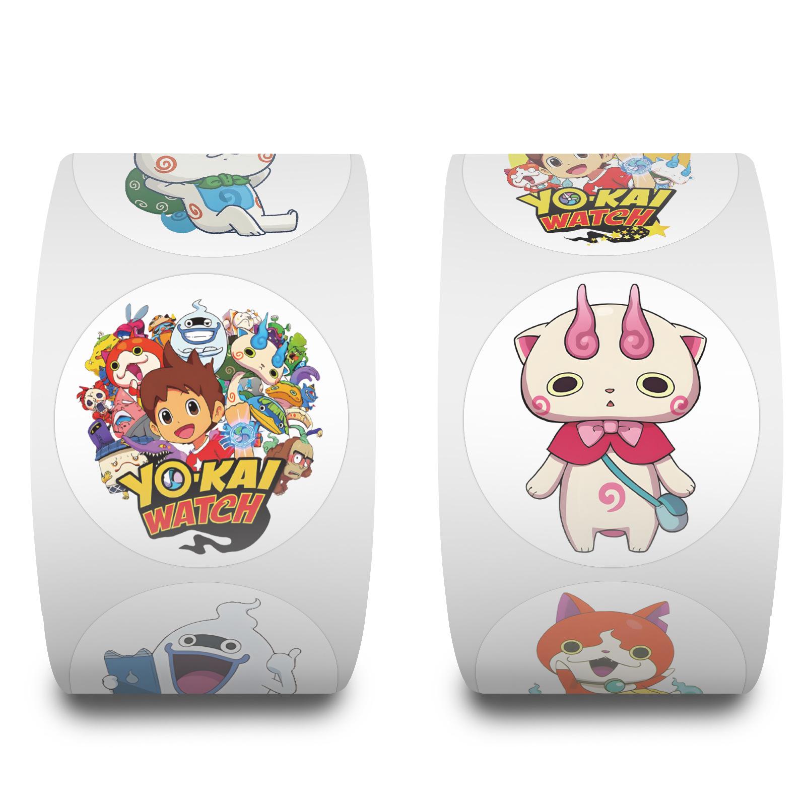 

500 наклеек/рулон Наклейки-роллы Yo Kai Watch Наградные наклейки Креативный ручной аккаунт Персонализированная рулонная лента