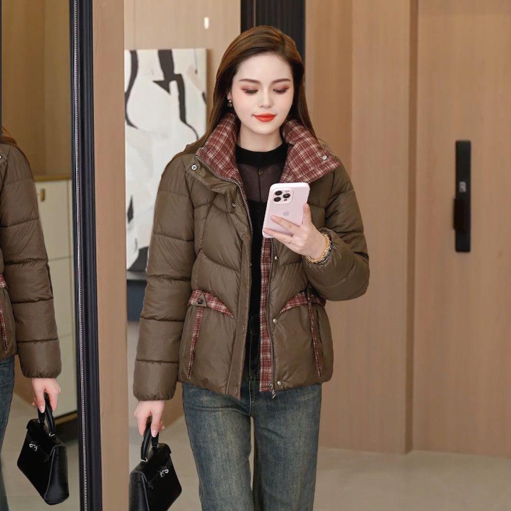 

Модное короткое хлопковое пальто женское зимнее новое толстое пуховое пальто женское парки повседневное пальто в западном стиле пальто топ L кофейный