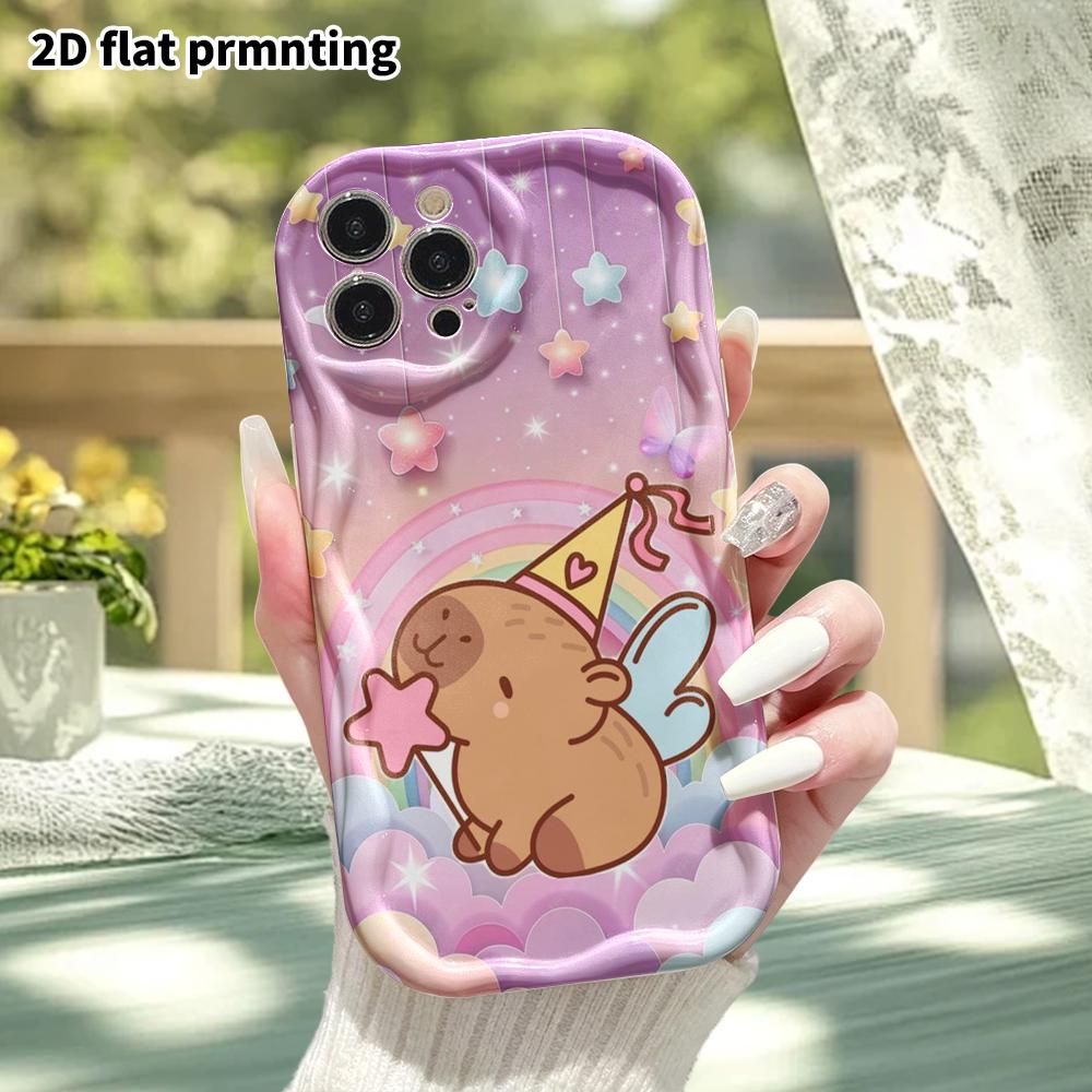 Phone Case: 2D Flat, Suitable for iPhone 18 17 16 15 14 13 12 Pro Protective Case, Phone Decoration, Fairy Magic Capybara, Perfect Christmas and Hallo