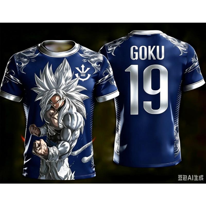 2026 Dragon Ball Official Print Goku 10# Football Training Jersey Adult Kid S-6XL 90cm Stylish Casual Tees
