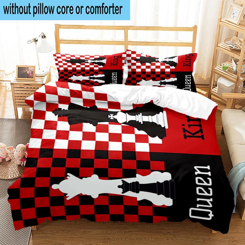 Chess Opening Strategy 3pcs Bedding,Including 1pc Duvet Cover And 2pcs Pillowcases Perfect for Christmas,Ideal for Bedroom, Dormitory