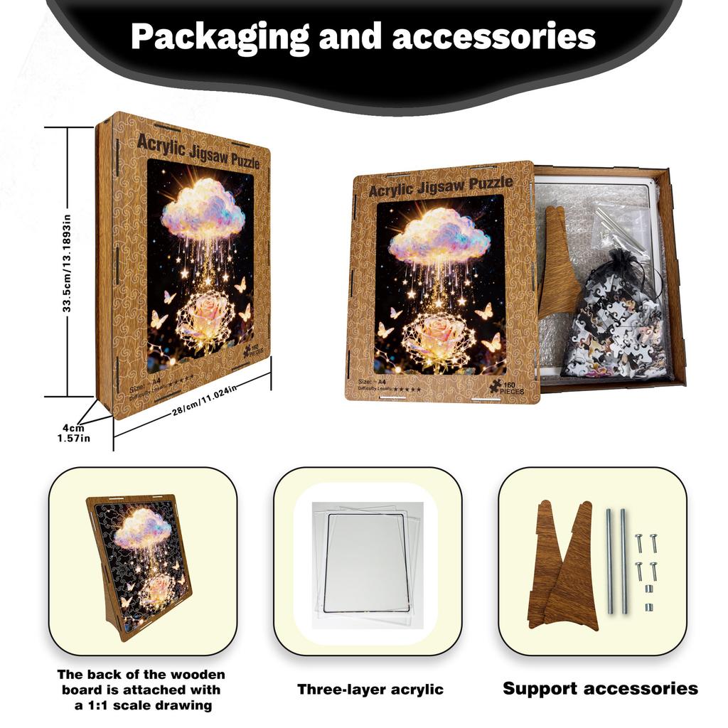 Clouds Puzzle Ornament Light Transmission Decorative Painting Puzzle Game High Difficulty Acrylic Puzzle