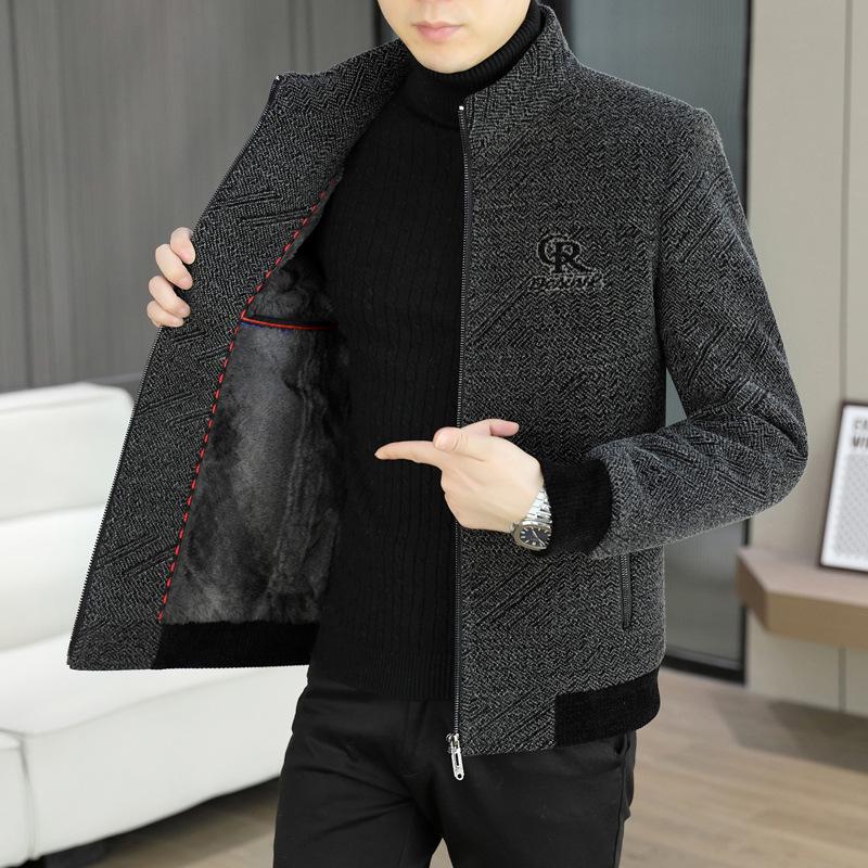 Pierre Cardin Herren Chenille Wolljacke - Jugendlich Lässig, Mit Samt gefüttert, Warm, Winterkleidung