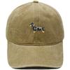 Spotted Dachshund Embroidered Baseball Cap Washed Vintage Daddy Hat Pet Lovers Outdoor Dog Walking Shade