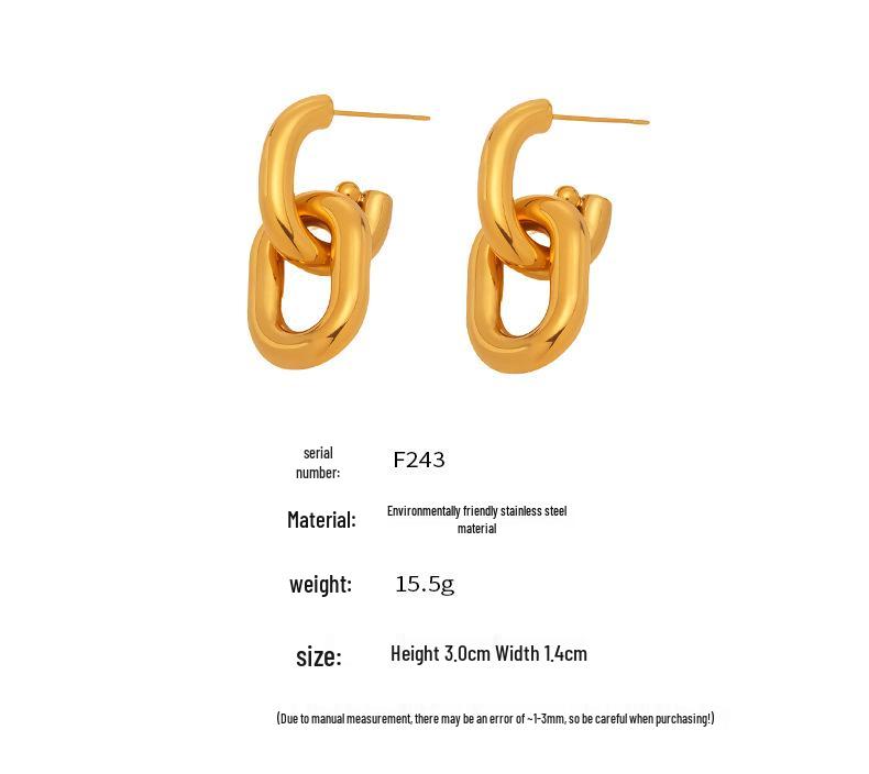 Qiong Yao High-Quality Stainless Steel U-Shaped Geometric Earrings