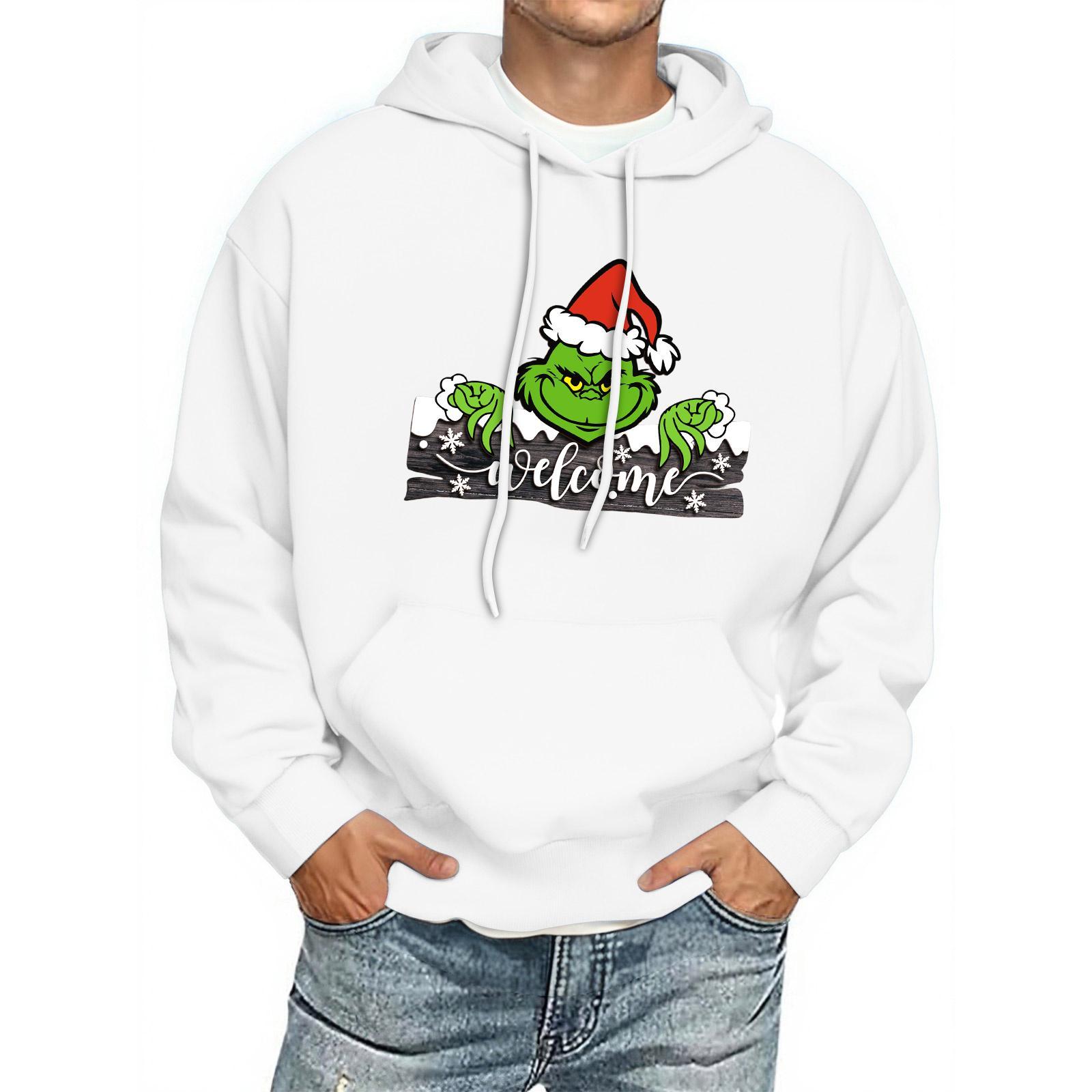 

Мужская толстовка с капюшоном с принтом, с длинным рукавом, повседневный пуловер, худи, толстовка с капюшоном XL белый