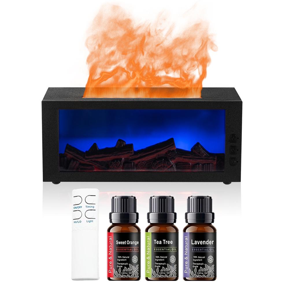 Air Humidifier & Essential Oil Diffuser with Flame LED Light  7 Colors for Aromatherapy, Home Fragrance & Decor