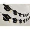 Graduation Decorations Class of 2026 Party Supplies - Graduation Grad Caps Banner (Pre-Strung)